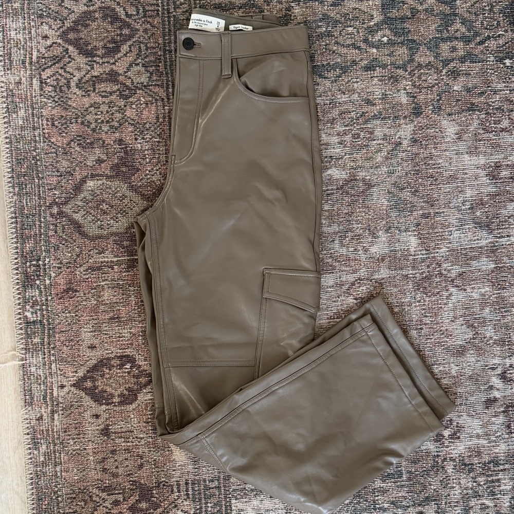 Abercrombie Faux Leather Cargo Pants